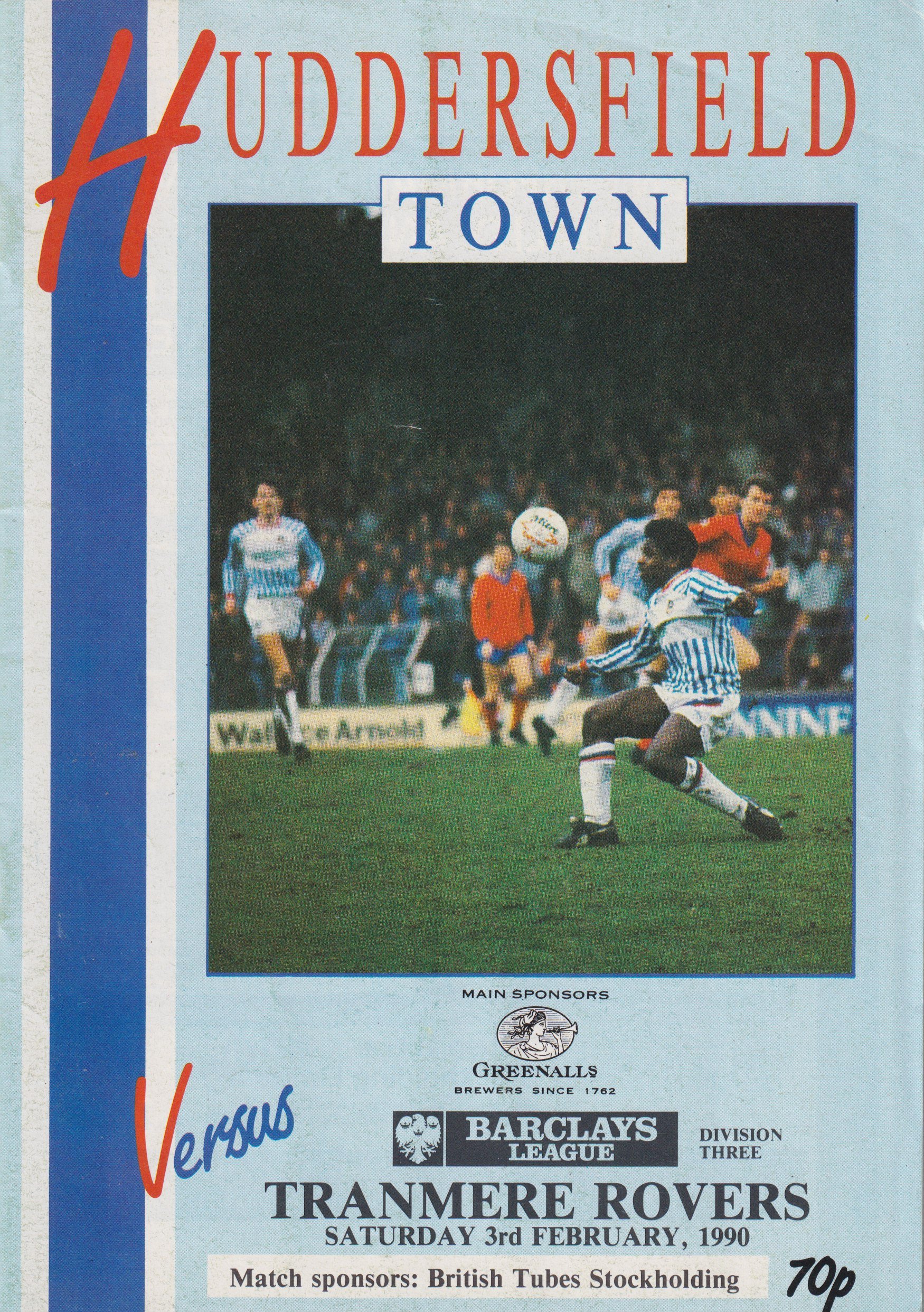 Huddersfield Town v Tranmere Rovers match programme